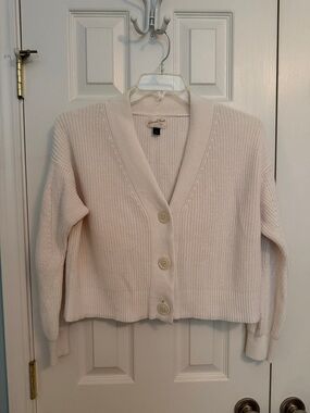 Universal Thread White Button-Front Knit Cardigan Crop M